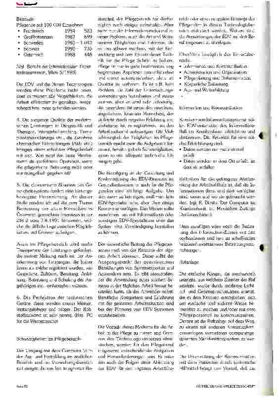 Vorschauseite 3: EDV in der Krankenpflege Neue Technologien in der Gesundheitsund Krankenpflege