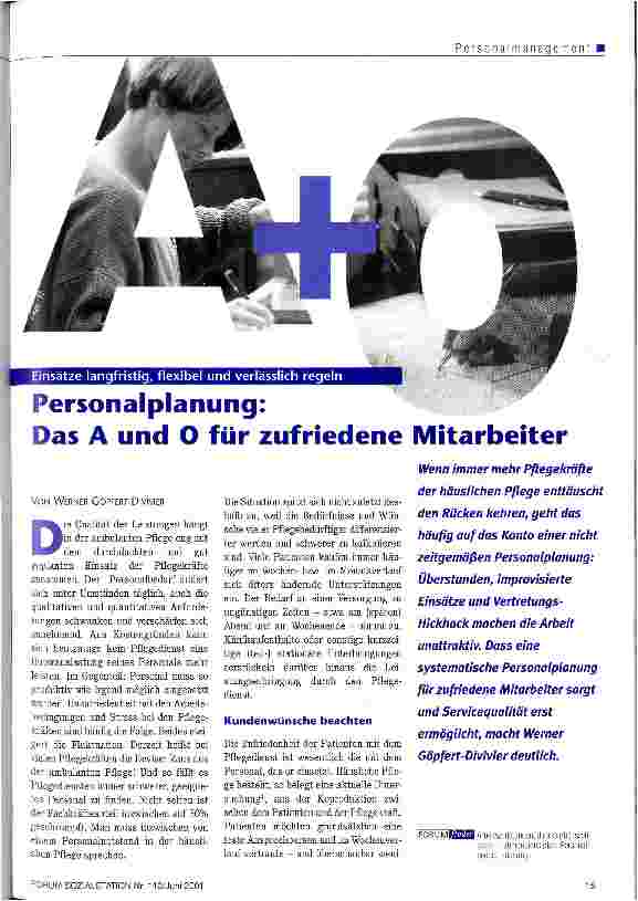 Vorschauseite 1: Personalplanung: Das A und O für zufriedene Mitarbeiter