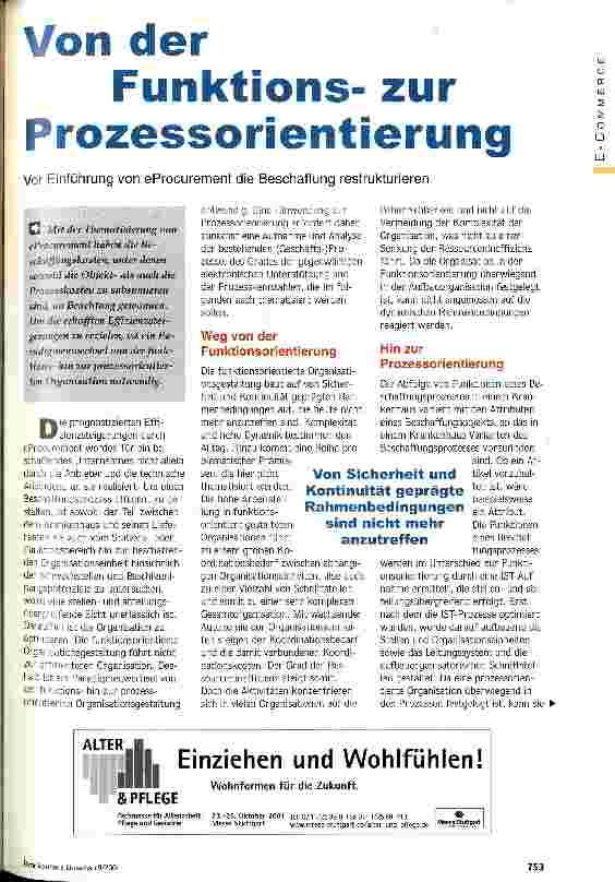 Vorschauseite 1: Von der Funktionszur Prozessorientierung
