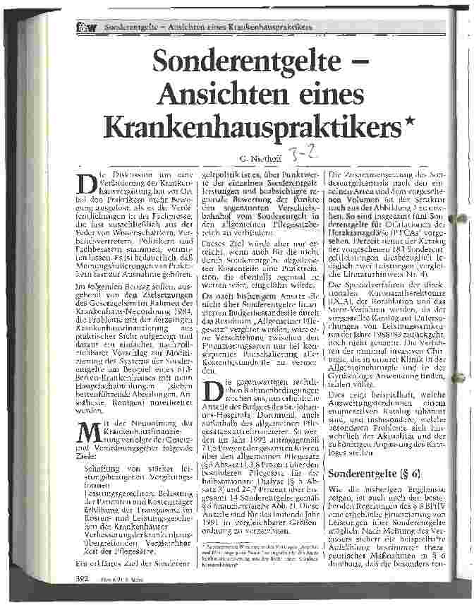 Vorschauseite 1: Sonderentgelte - Ansichten eines Krankenhauspraktikers