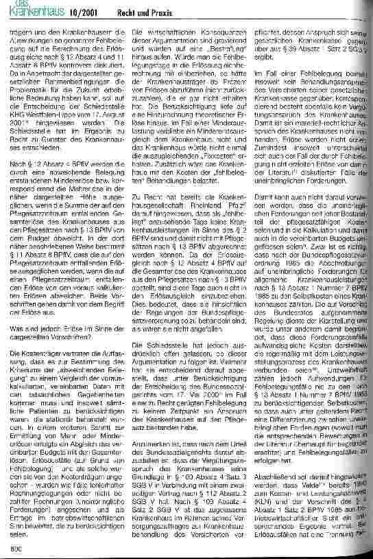Vorschauseite 2: Recht und Praxis Fehlbelegung und Erlösausgleich