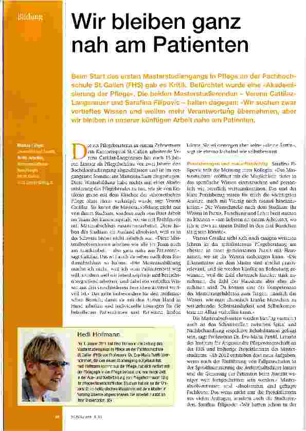 Vorschauseite 1: Wir bleiben ganz nah am Patienten