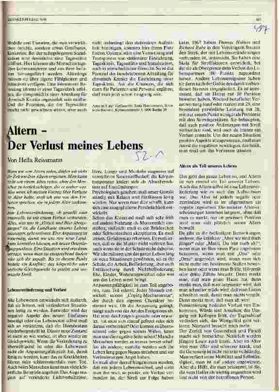 Vorschauseite 1: Altern, - Der Verlust meines Lebens