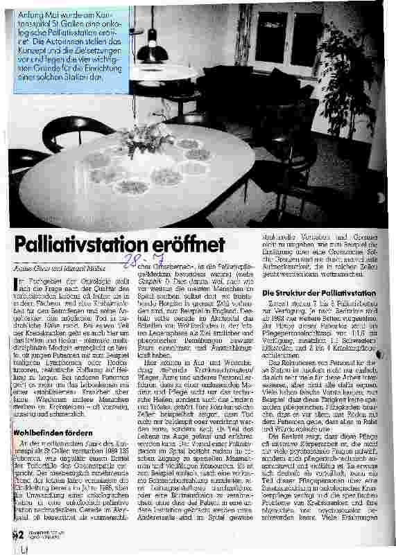 Vorschauseite 1: Palliativstation eröffnet
