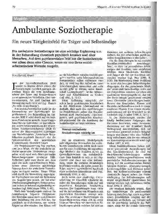Vorschauseite 1: Ambulante Soziotherapie