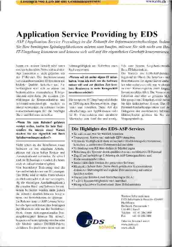 Vorschauseite 1: Application Service Providing by EDS