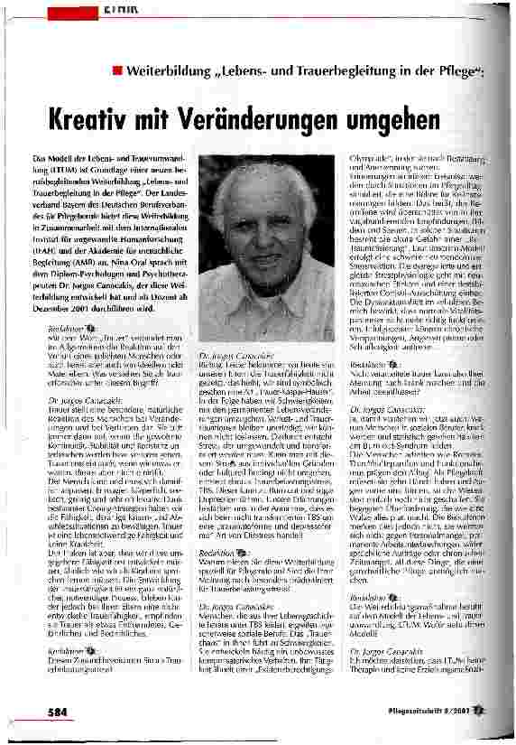 Vorschauseite 1: Kreativ mit Veränderungen umgehen Weiterbildung Lebensund Trauerbegleitung in der Pflege