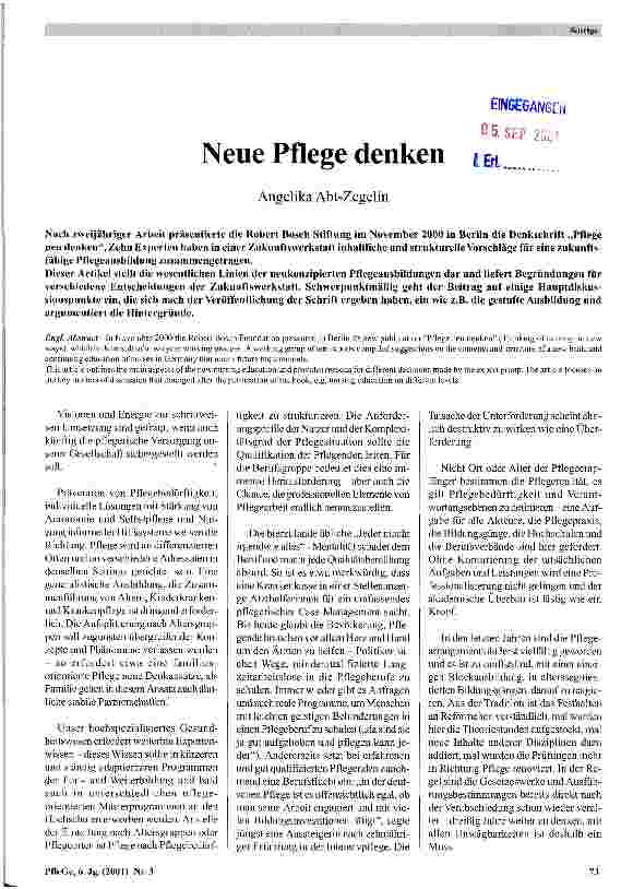 Vorschauseite 1: Neue Pflege denken