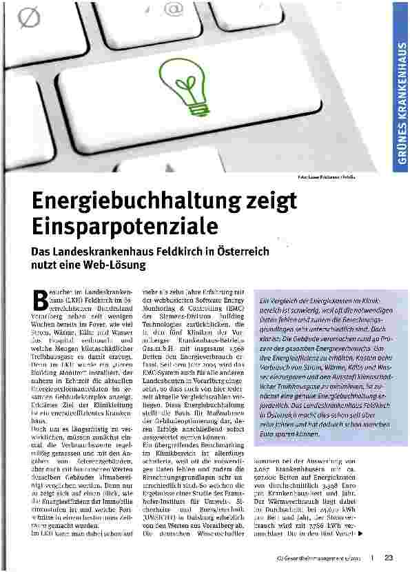 Vorschauseite 1: Energiebuchhaltung zeigt Einsparpotenziale