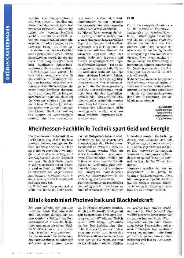 Vorschauseite 4: Energiebuchhaltung zeigt Einsparpotenziale