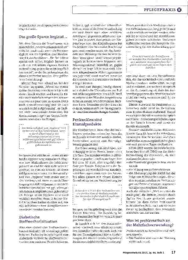 Vorschauseite 2: Mehrmalige Verwendung von Penkanülen in der Diabetes-TherapieEinfach statt mehrfach!