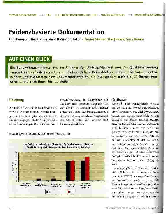 Vorschauseite 1: Evidenzbasierte DokumentationErstellung und Evaluation eines Befundprotokolls