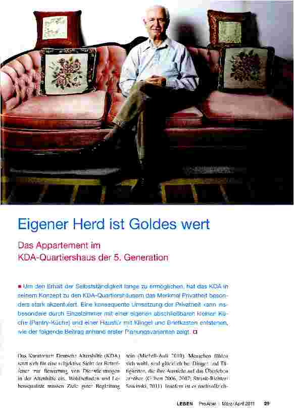 Vorschauseite 1: Eigener Herd ist Goldes wertDas Appartement im KDA-Quartiershaus der 5. Generation