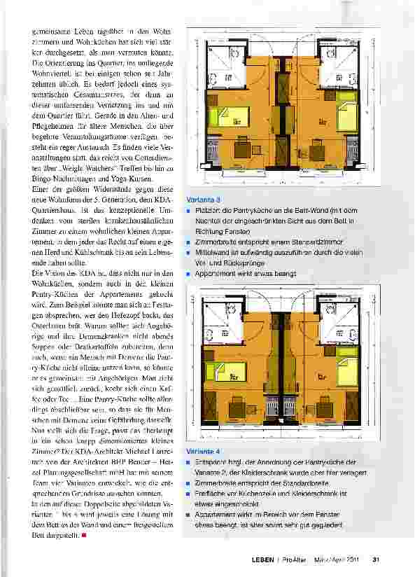 Vorschauseite 3: Eigener Herd ist Goldes wertDas Appartement im KDA-Quartiershaus der 5. Generation