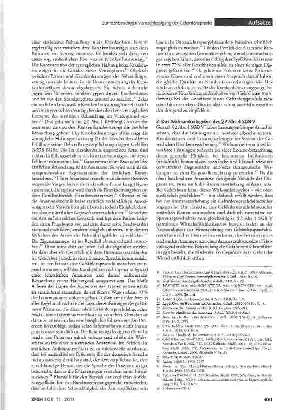 Vorschauseite 3: Zur rechtswidrigen Vernachlässigung der Gebärdensprache im Bereich der allgemeinen Krankenhausleistungen