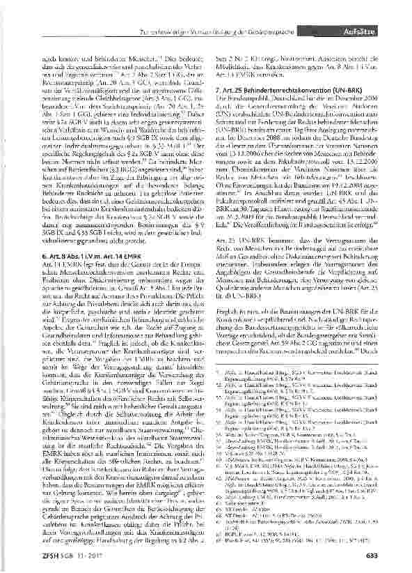 Vorschauseite 5: Zur rechtswidrigen Vernachlässigung der Gebärdensprache im Bereich der allgemeinen Krankenhausleistungen