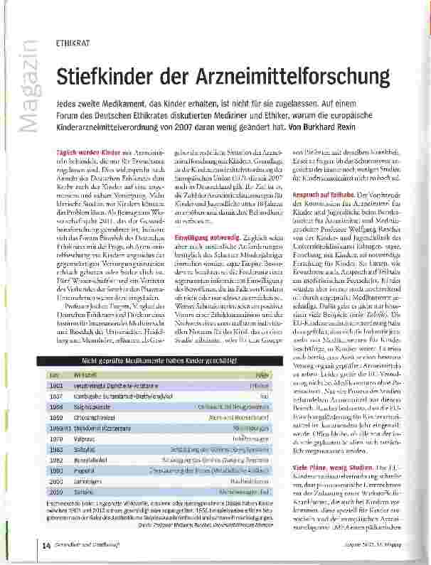 Vorschauseite 1: Stiefkinder der Arzneimittelforschung