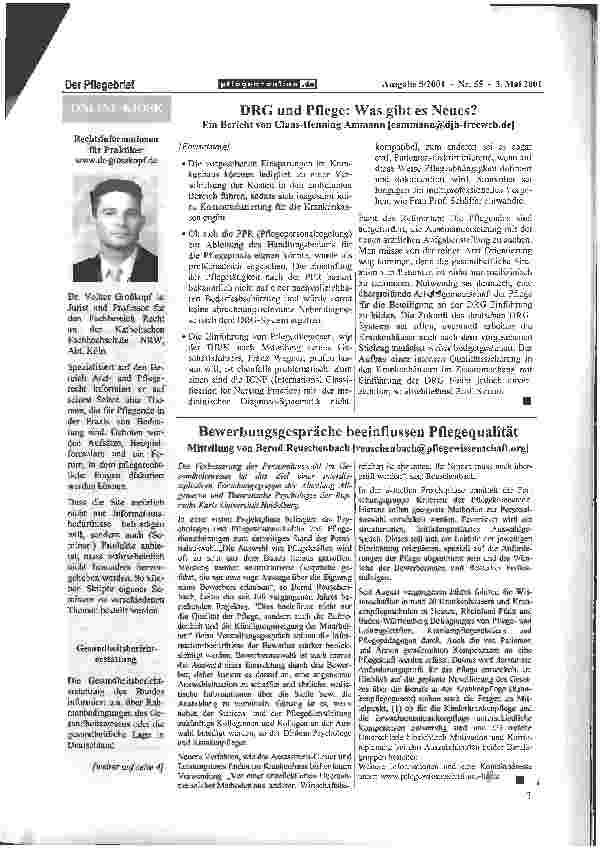 Vorschauseite 2: DRG und Pflege: Was gibt es Neues?