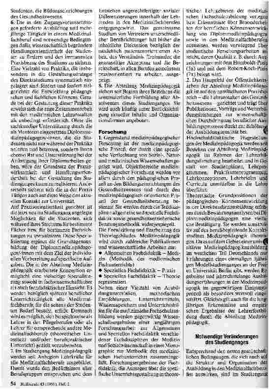 Vorschauseite 3: Hochschulstudium der Medizinpädagogik