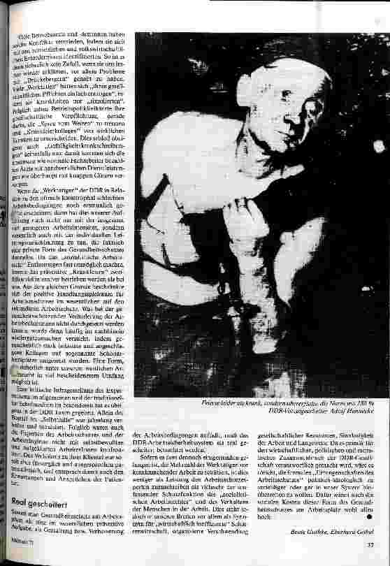 Vorschauseite 2: Selbstschutz als Prävention - Gedanken zum Scheitern des Arbeitsschutzes in der DDR