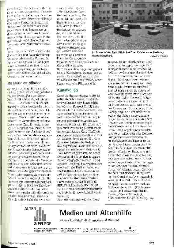 Vorschauseite 2: Nicht Beiwerk, sondern ästhetisches Konzept Wie Kunst den Alltag von Patienten und Klinikmitarbeitern prägt