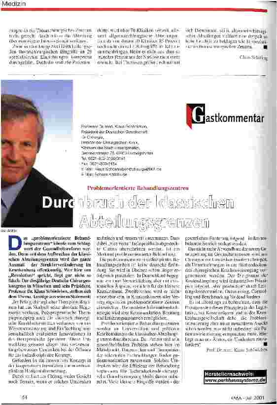 Vorschauseite 2: Oft verwandt, oft missbraucht Zentrumsbildung am Krankenhaus undefiniert