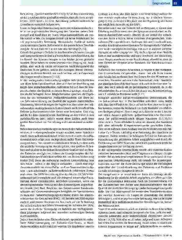 Vorschauseite 6: Organisation und Qualität der ärztlichen Versorgung in den Hospizen in NRW vor Einführung der Spezialisierten Ambulanten Palliatiwersorgung (SAPV)