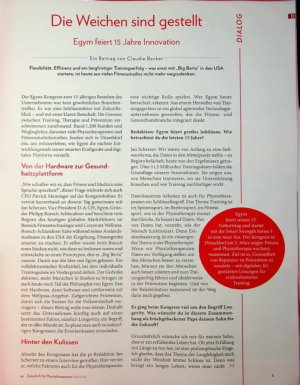 Vorschauseite 2: Die Weichen sind gestellt Egym feiert 15 Jahre Innovation