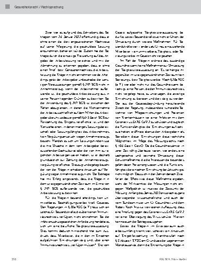 Vorschauseite 3: Vergütungsanspruch bei Freistellung wegen der Nichtvorlage eines Impfnachweises