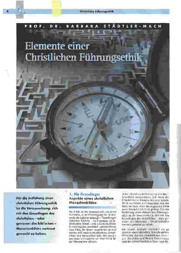 Vorschauseite 1: Elemente einer christlichen Führungskraft