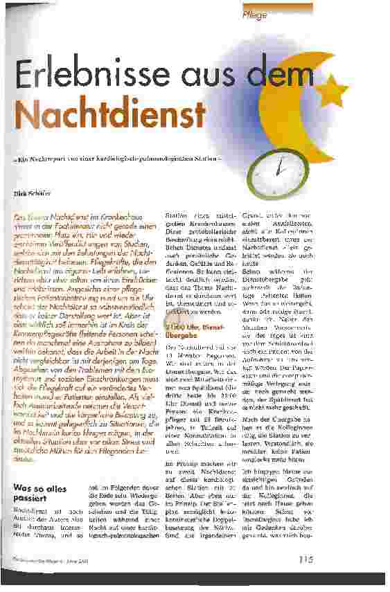 Vorschauseite 1: Erlebnisse aus dem Nachtdienst