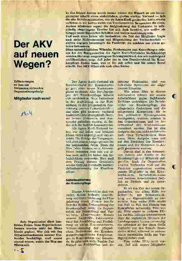 Vorschauseite 1: Der AKV auf neuen Wegen?
