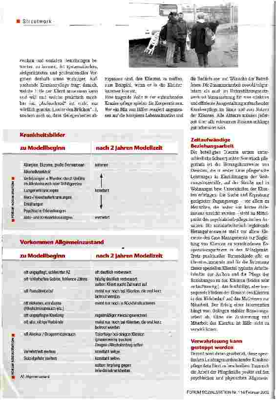 Vorschauseite 3: Hausbesuche auf der Straße Krankenpflege für wohnungslose Menschen