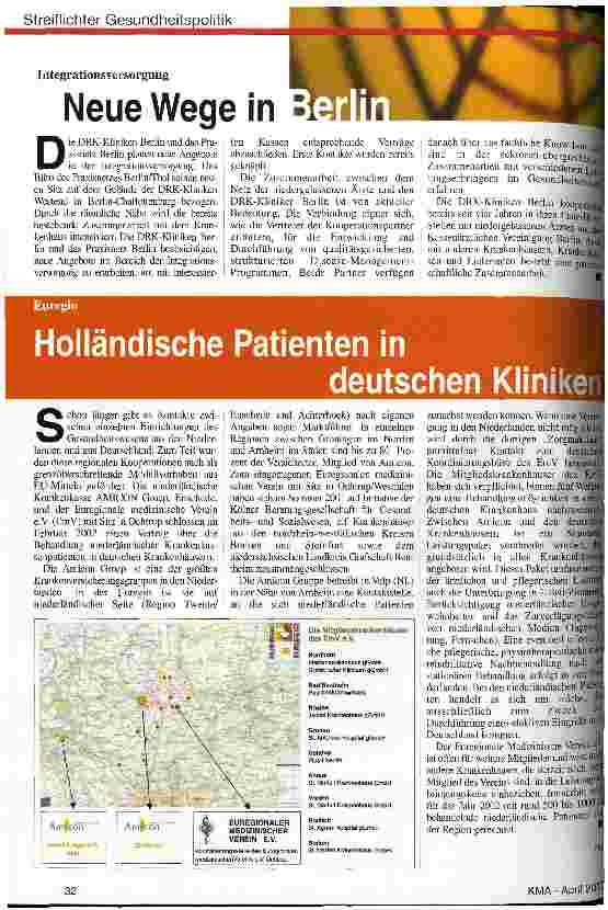 Vorschauseite 1: Holländische Patienten in deutschen Kliniken
