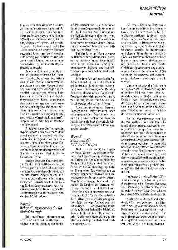 Vorschauseite 2: Radioiodtherapie der Hyperthyreose - Wieso, Weshalb, Wozu, Wann, Wie?