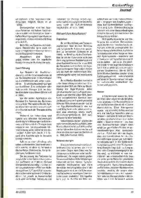 Vorschauseite 4: Radioiodtherapie der Hyperthyreose - Wieso, Weshalb, Wozu, Wann, Wie?