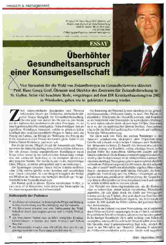 Vorschauseite 1: Überhöhter Gesundheitsanspruch einer Konsumgesellschaft