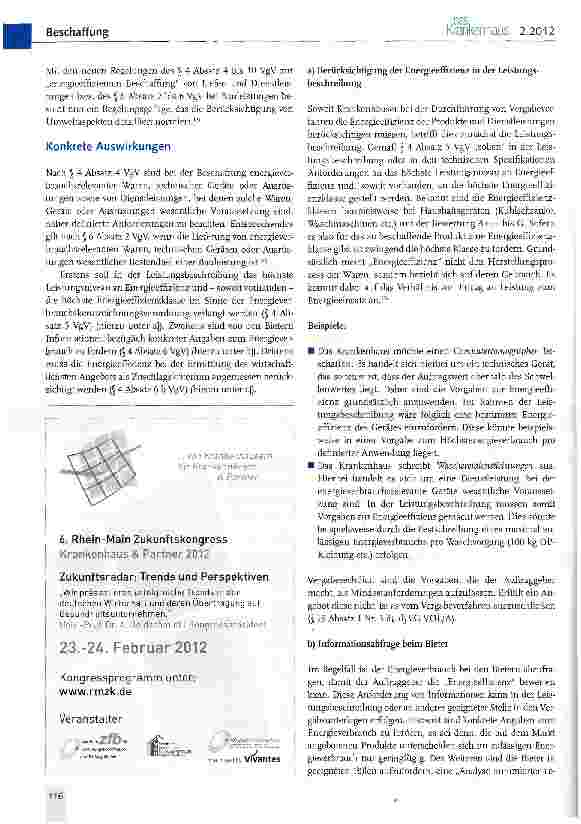 Vorschauseite 3: Die Pflicht zur energieeffizienten Beschaffung im Krankenhaus