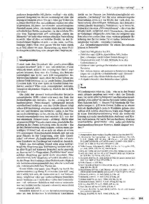 Vorschauseite 3: „Ich bin dann mal weg! Zur anlassbezogenen Freistellung von Betriebsratsmitgliedern