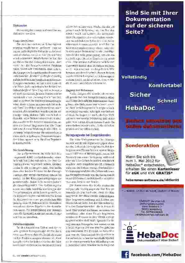 Vorschauseite 4: Gute Ergebnisse für Hausgeburten nicht verwässern