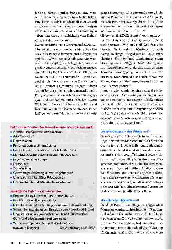 Vorschauseite 4: Gewalt und Missbrauch in der Pflege