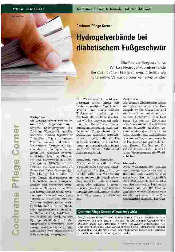 Vorschauseite 1: Hydrogelverbände bei diabetischem Fußgeschwür