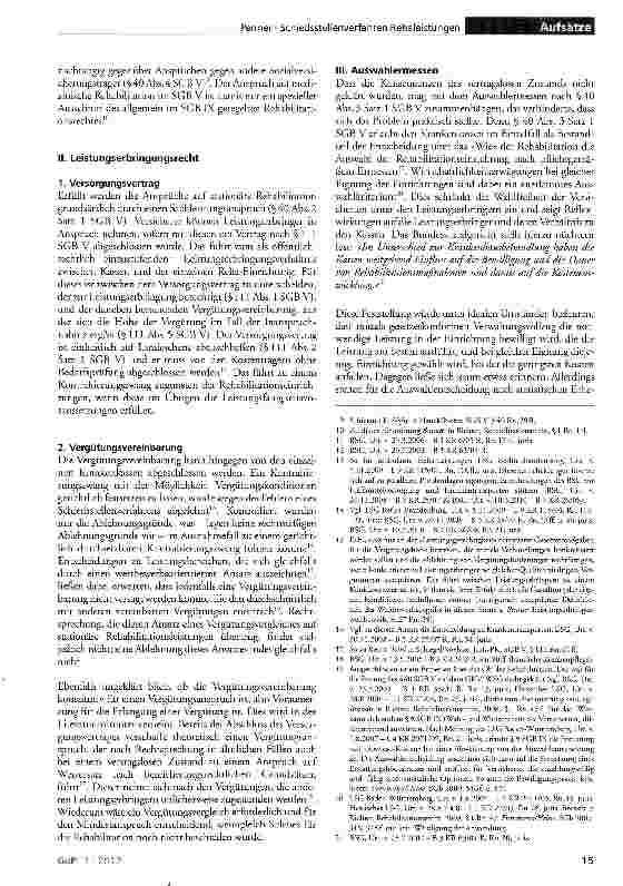 Vorschauseite 2: Schiedsstellenverfahren Rehabilitationsleistungen gemäß § 111 b SGB V - Steine statt Brot?