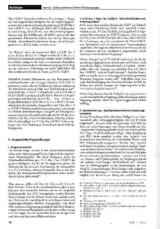 Vorschauseite 5: Schiedsstellenverfahren Rehabilitationsleistungen gemäß § 111 b SGB V - Steine statt Brot?