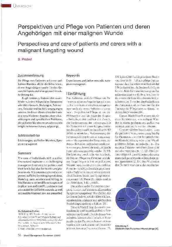 Vorschauseite 1: Perspektiven und Pflege von Patienten und deren Angehörigen mit einer malignen Wunde