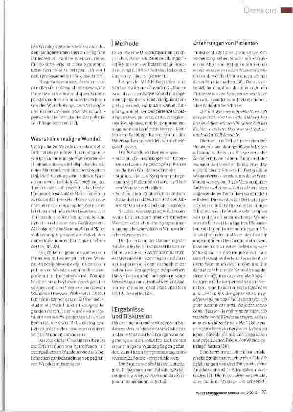 Vorschauseite 2: Perspektiven und Pflege von Patienten und deren Angehörigen mit einer malignen Wunde