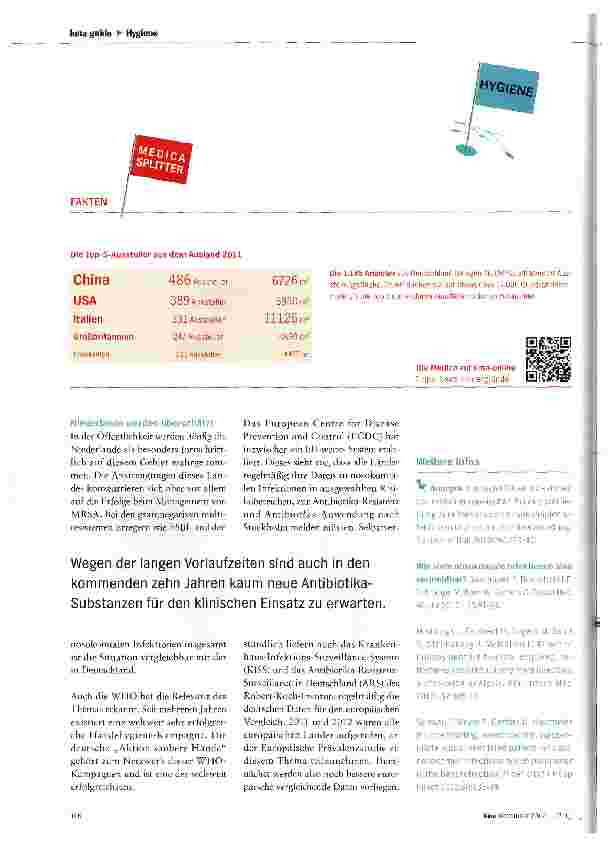 Vorschauseite 3: Hygieniker warten auf neue Antibiotika