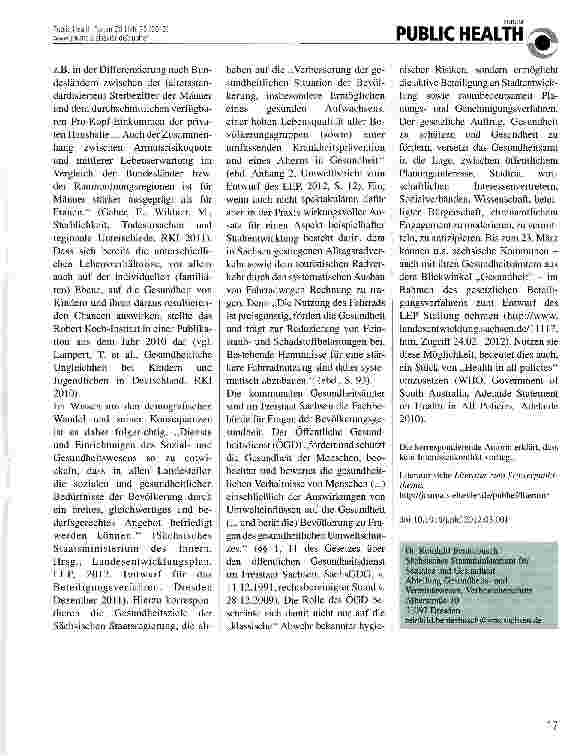 Vorschauseite 2: Gesundheit schützen, Gesundheit fördern - föderal, kommunal