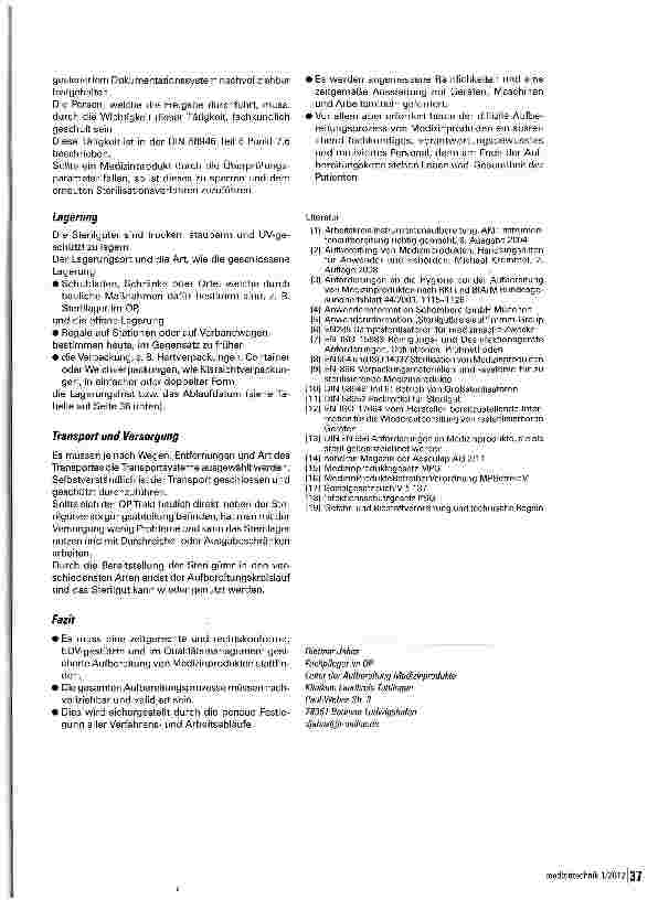 Vorschauseite 5: Wiederaufbereitung von chirurgischem Instrumentarium