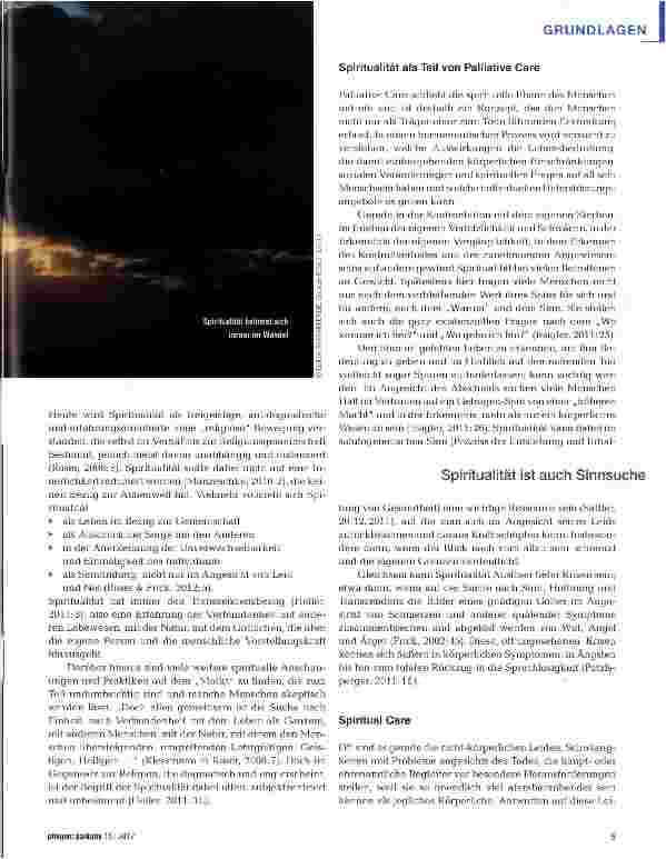 Vorschauseite 2: Von Spiritualität und Spiritual Care